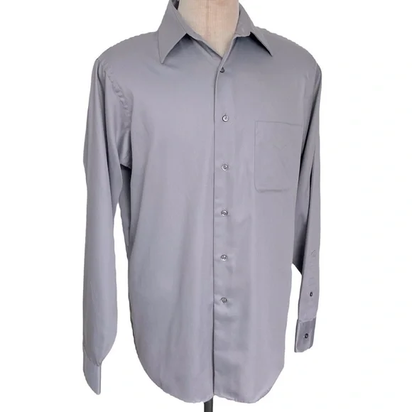 Geoffrey Beene Shirts | Geoffrey Beene Dress Shirt | Color: Gray | Size: M | Fabric_Finds's Closet